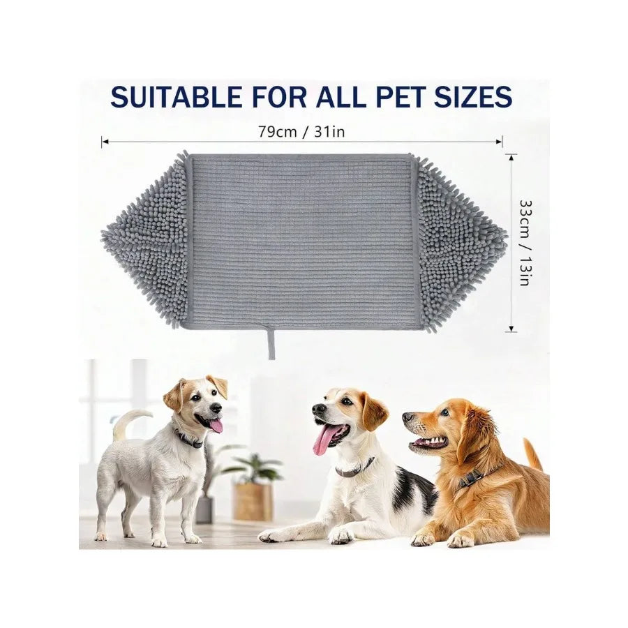 【New style】Chenille Dog Bath Towel 31x13, Ultra Absorbent Quick Dry Pet Towel, Extra Soft Washable Plush Towel For Large Dogs