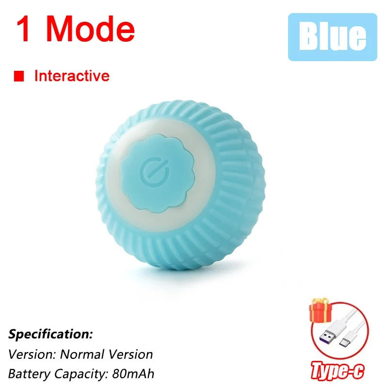 New Cat Interactive Ball Toy Automatic Rolling Ball Faux Tail Rechargeable Smart Pet Electric Toy Dog Cat Training Imitate Mouse