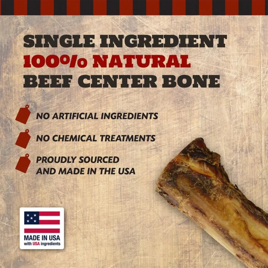 7" Beef Marrow Dog Bones for Aggressive Chewers Large Breed Dog Treat Natural Tough Chew Toy Made in The USA 6 Count