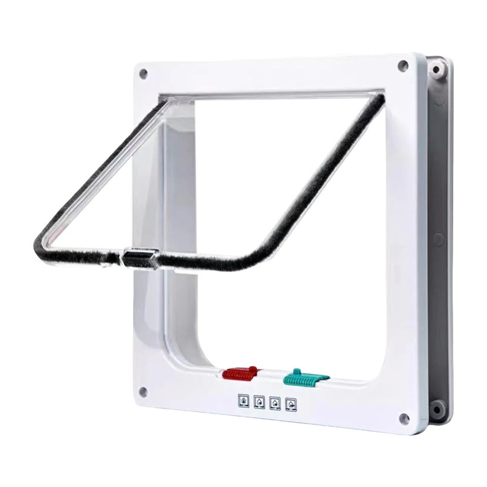 Cat Flap Door with 4 Way Security Lock Puppy Kitten Safety In&out Pet Door Dog Cat Kitten Flap Door Pet Doors and Sliding Door