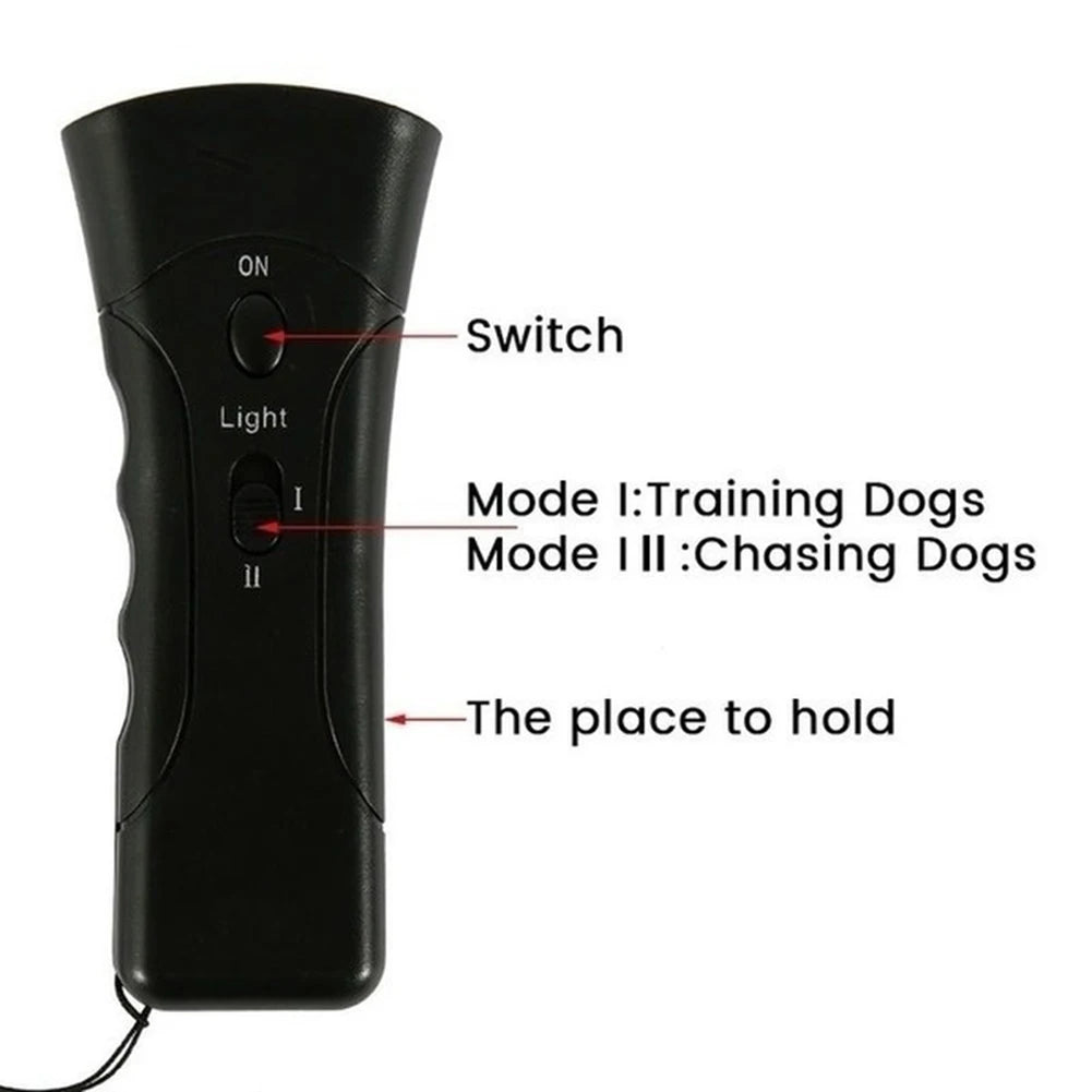 Ultrasonic Dog  Anti Bark Dog Training Device Frighten Animal Ultrasonic Dog Bark Device Battery-Powered with LED Light