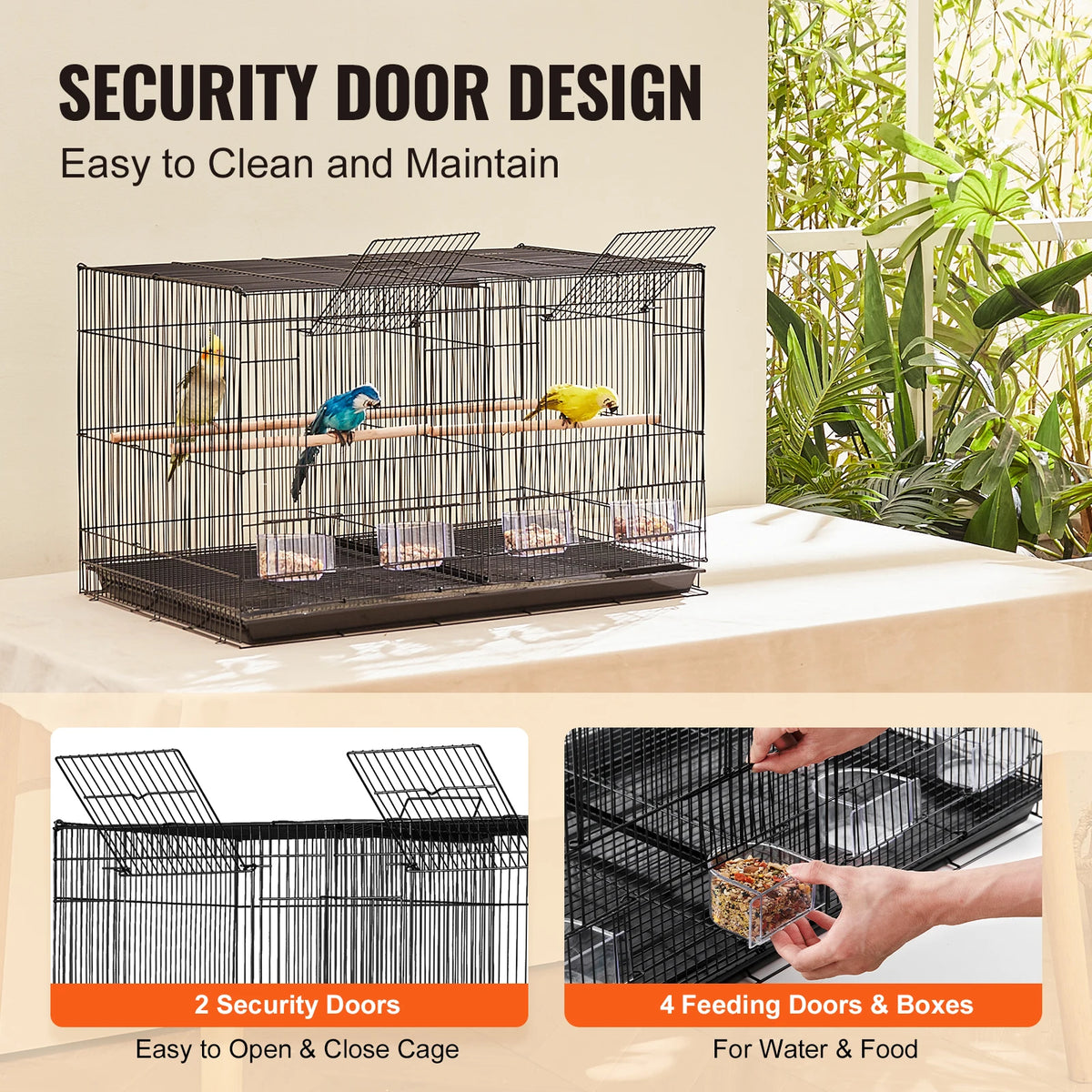 30In Flight Bird Cage Stackable Divided Small Animal Cage for Kinds of Birds Pet Travel Birdcage with Handle and Perches