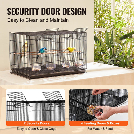 30In Flight Bird Cage Stackable Divided Small Animal Cage for Kinds of Birds Pet Travel Birdcage with Handle and Perches