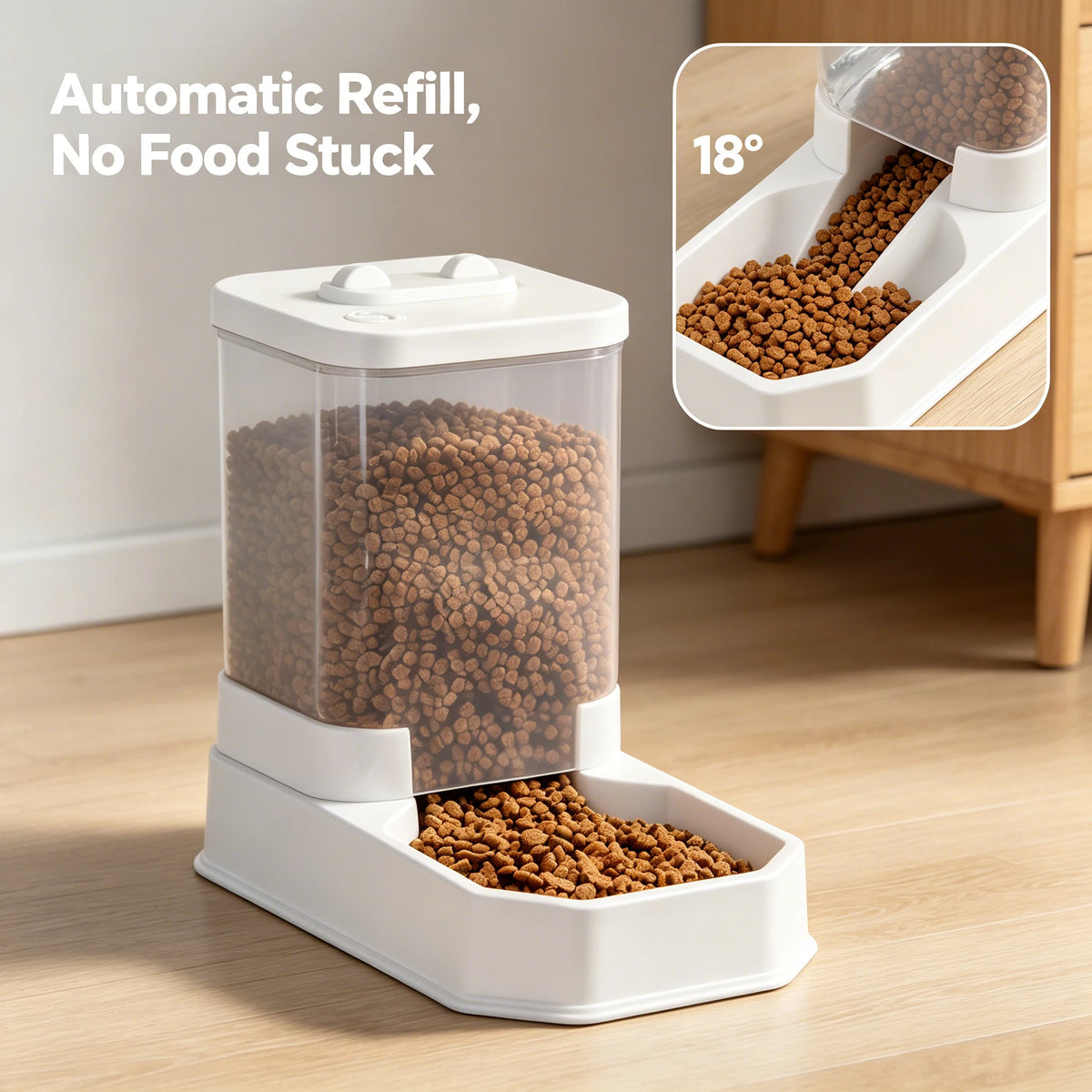 4L Large Capacity Automatic Cat Feeder & Waterer Set | Gravity Pet Food Dispenser for Cats & Dogs | BPA-Free & Non-Electric, Safe