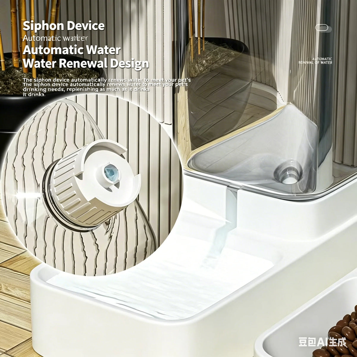 Cat and Dog Water Dispenser, Automatic Cat Food Feeder, Pet Bowl, Food Storage Container, Cat and Dog Drinking Water Gadget
