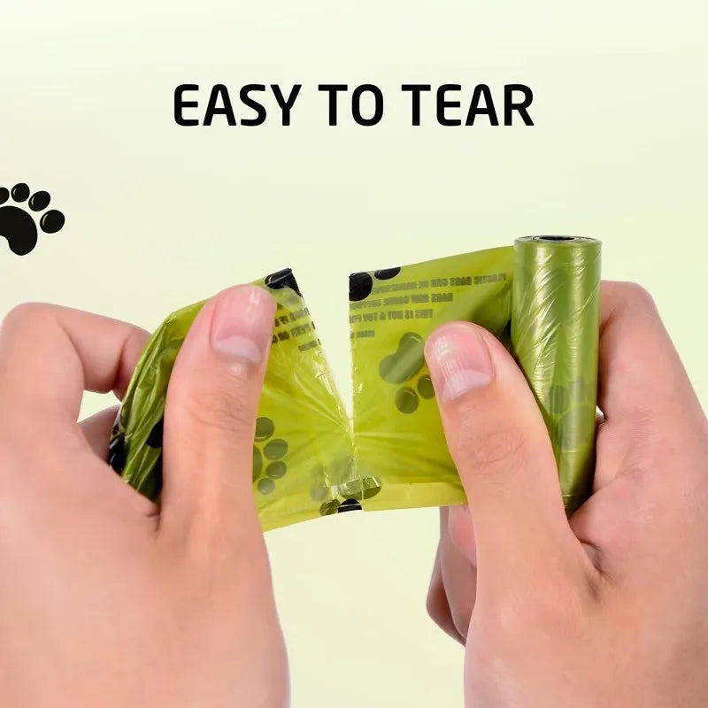 Dog Poop Bags Non-Stick Dog Waste Bags for Dogs Cats Outdoor Home Clean Refill Garbage Bag Pet Supplies 15 Bags/Roll