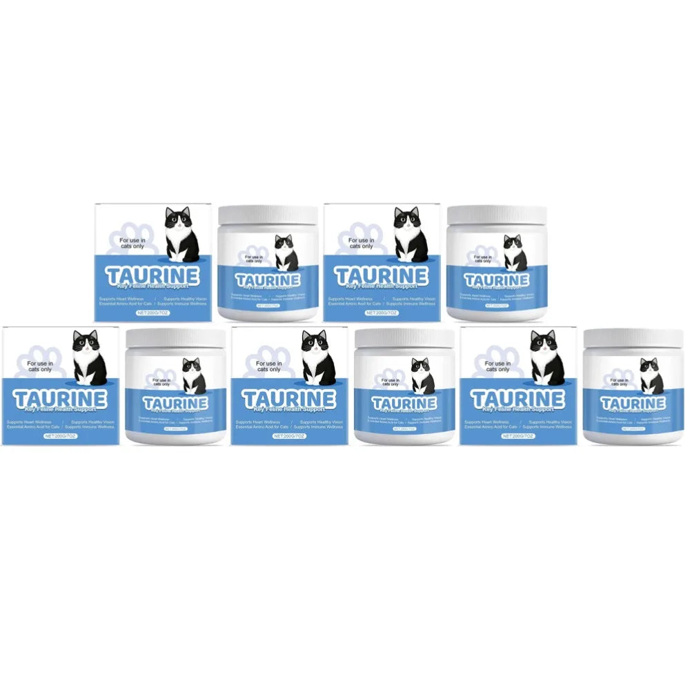 200g Cat Body Health Care Powder 99.9% Pure Taurine VE Zinc Supports Digestion & Enhancing Immunity for Pets with Sensitivity