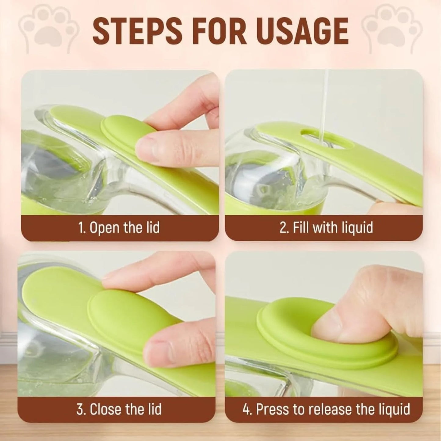 Pet Bath Brush with Shampoo Dispenser Silicone Massage Grooming Tool Long Handle for Cats Dogs Wet/Dry