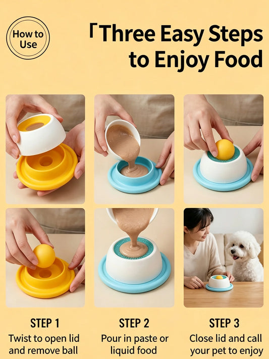 2026 New Non-Slip Pet Licking Bowl with Slow Food Design Educational Toy for Dogs/Cats Fun And Engaging Feeding Solution