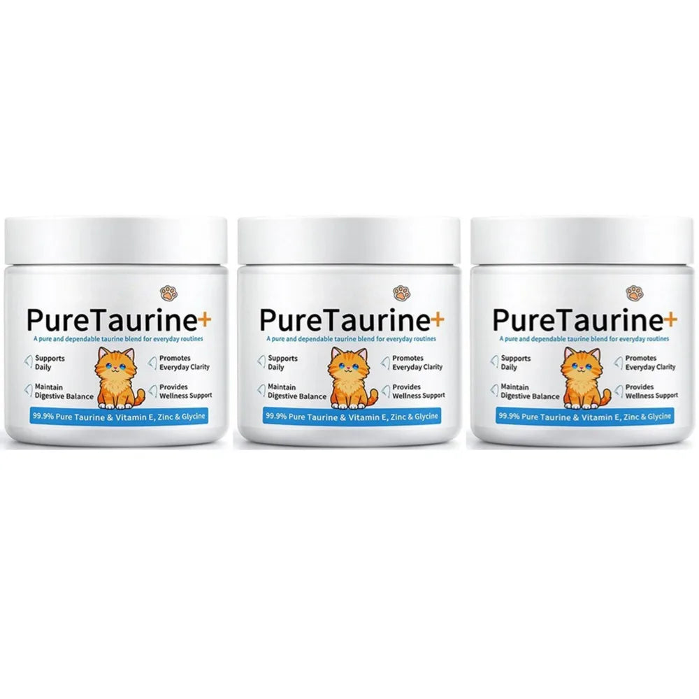 200g Cat Body Health Care Powder 99.9% Pure Taurine VE Zinc Supports Digestion & Enhancing Immunity for Pets with Sensitivity