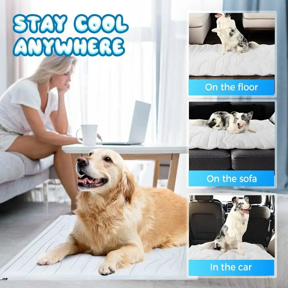 Dog Cooling Mat, 2025 New Washable Portable Pet Cooling Mat Summer Pad for Dogs & Cats, Premium Breathable Cooling Blanket
