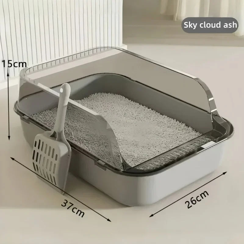 Large Capacity Cat Litter Box Pet Sandbox Splashproof Cat Tray Cat Toilet Cleaning Basin Supplies Pet Toilet Kitten Tray Bedpan