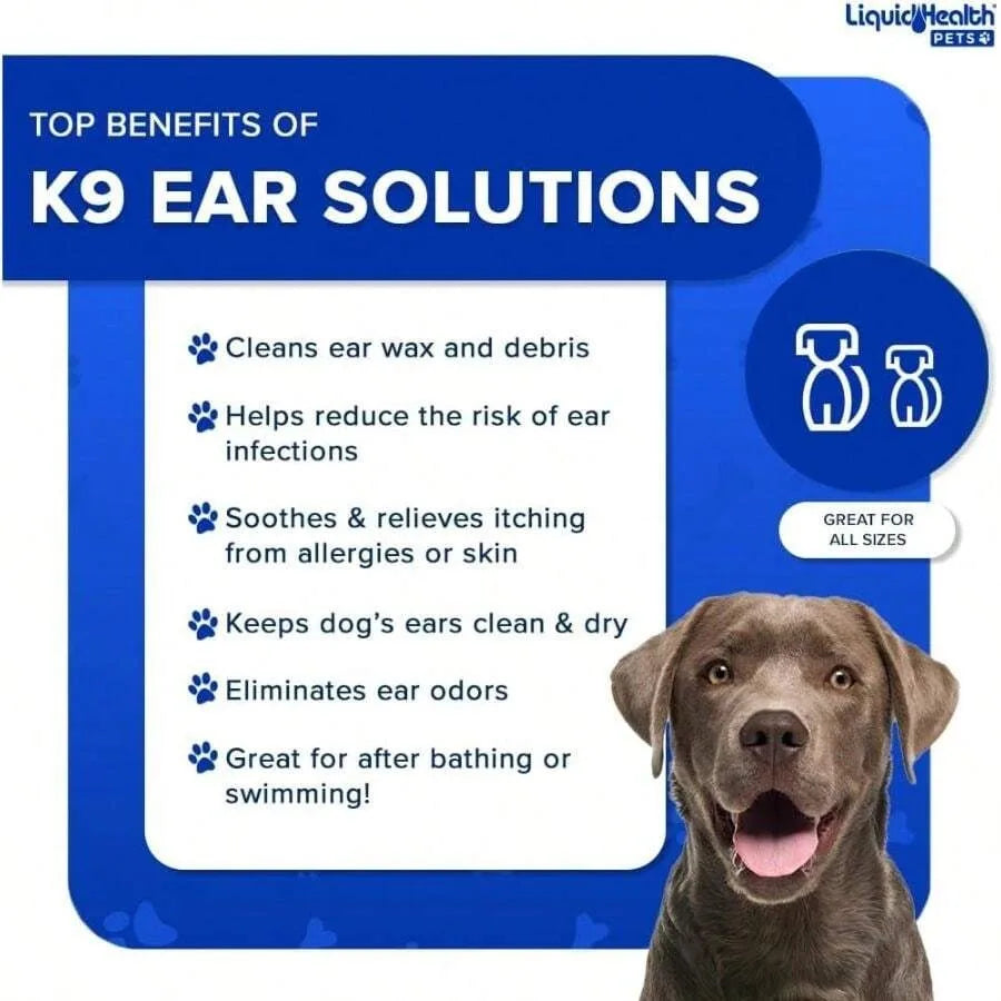【New style】 Pets K9 Dog Ear Cleaner Wash Solutions - Infection Cleaning Hygiene Treatment Drops Dogs, Canines, Puppies