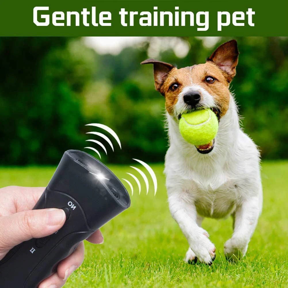 Ultrasonic Dog  Anti Bark Dog Training Device Frighten Animal Ultrasonic Dog Bark Device Battery-Powered with LED Light