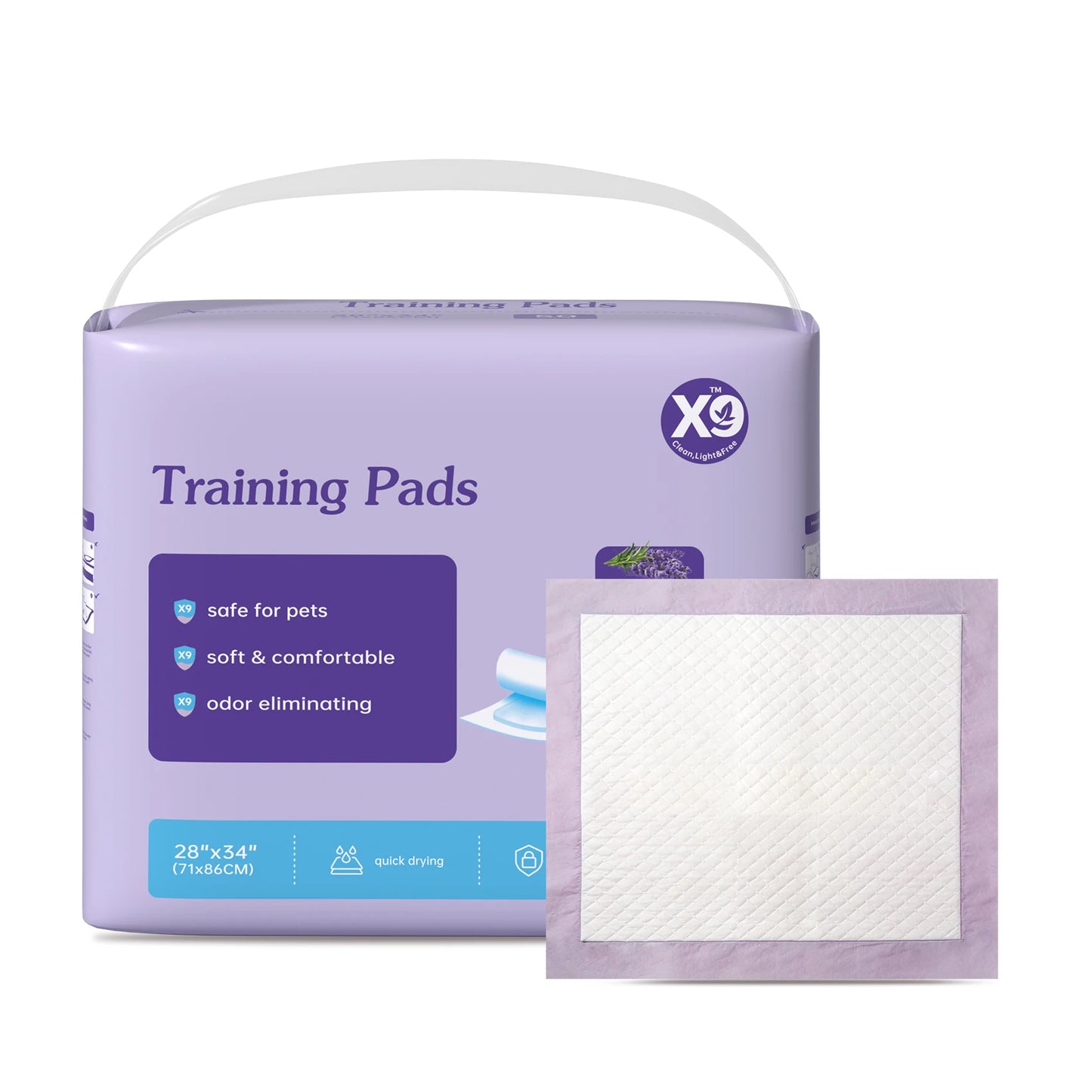 Lavender Scented Disposable Pet Underpads, Super Absorbent Odor Neutralizing Puppy Training Pads, Waterproof Leakproof Dog Pee Mats for Dogs & Cats Potty Training