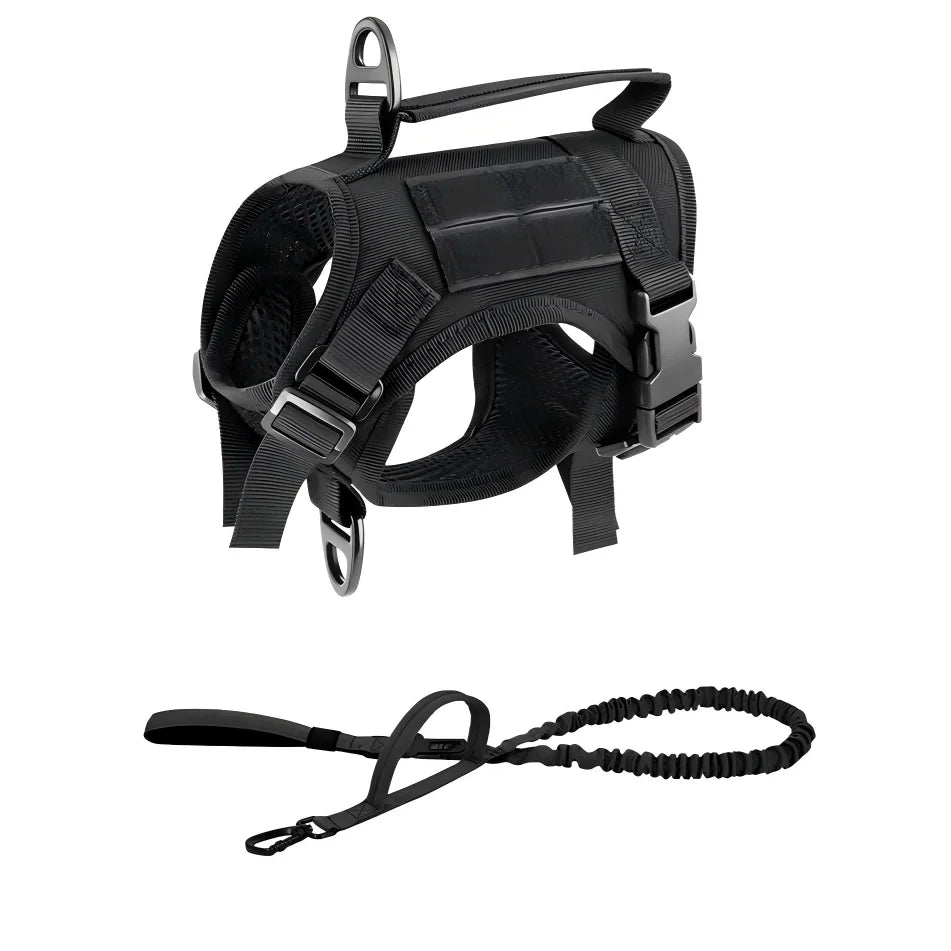 Tactical Cat Harness Vest and Leash Set Adjustable Escape Proof Soft Mesh with Handle Outdoor Walking Pet Training Supplies