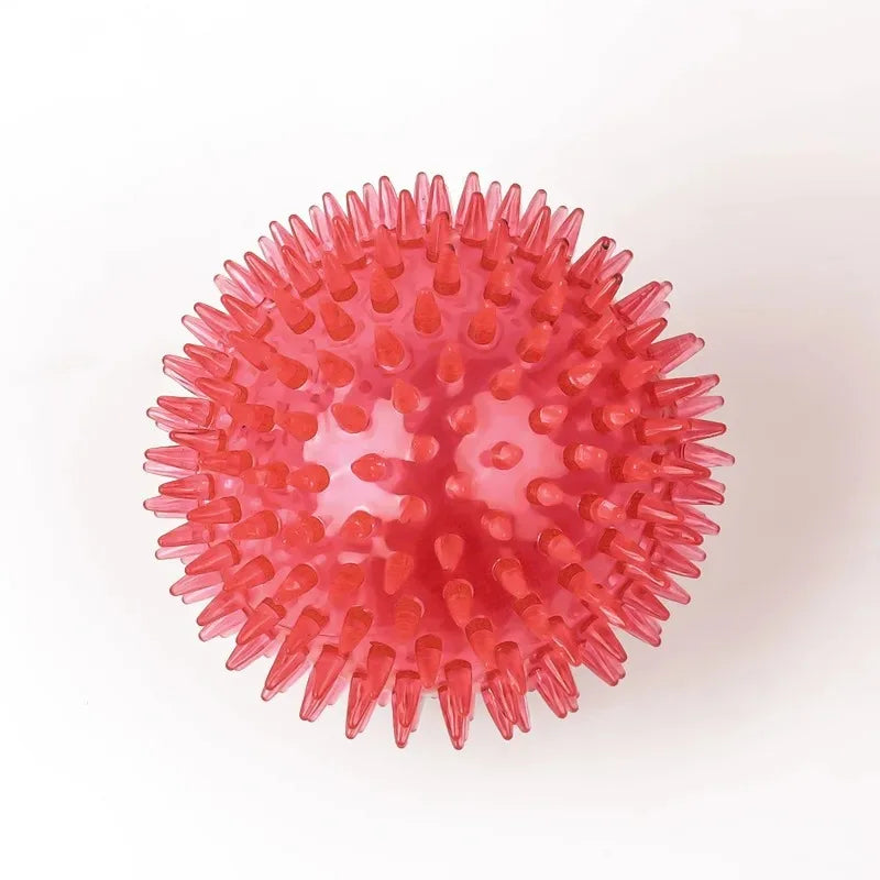 Pet Dog Toys Cat Puppy Sounding Toy Polka Squeaky Tooth Cleaning Ball TPR Training Pet Teeth Chewing Toy Thorn Balls