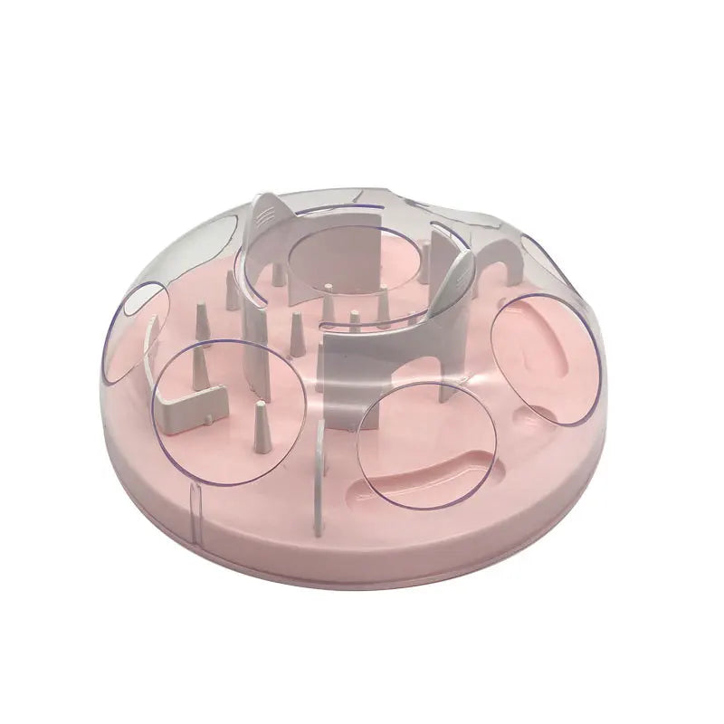 Interactive Cat Slow Feeder Puzzle Maze Toy, Anti-Choke Pet Treat Dispenser Bowl for Kitten Small Dog, Food Grade Interactive