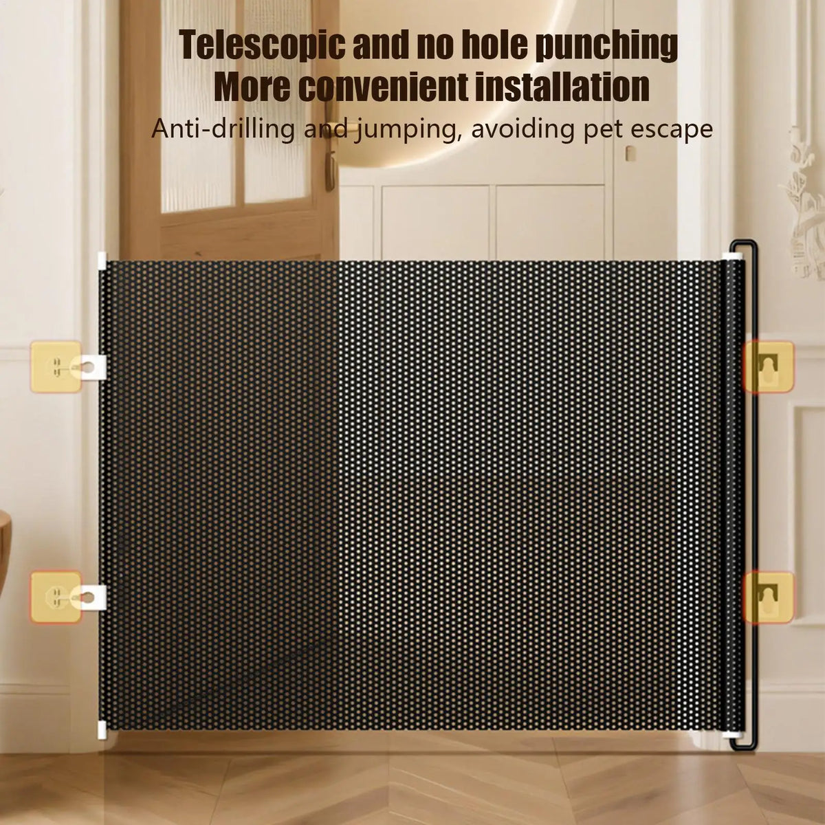 Dog Gate Retractable Cat Safety Barrier Indoor Retractable Stair Barrier No drilling required for Office Doorways Hallway Stairs