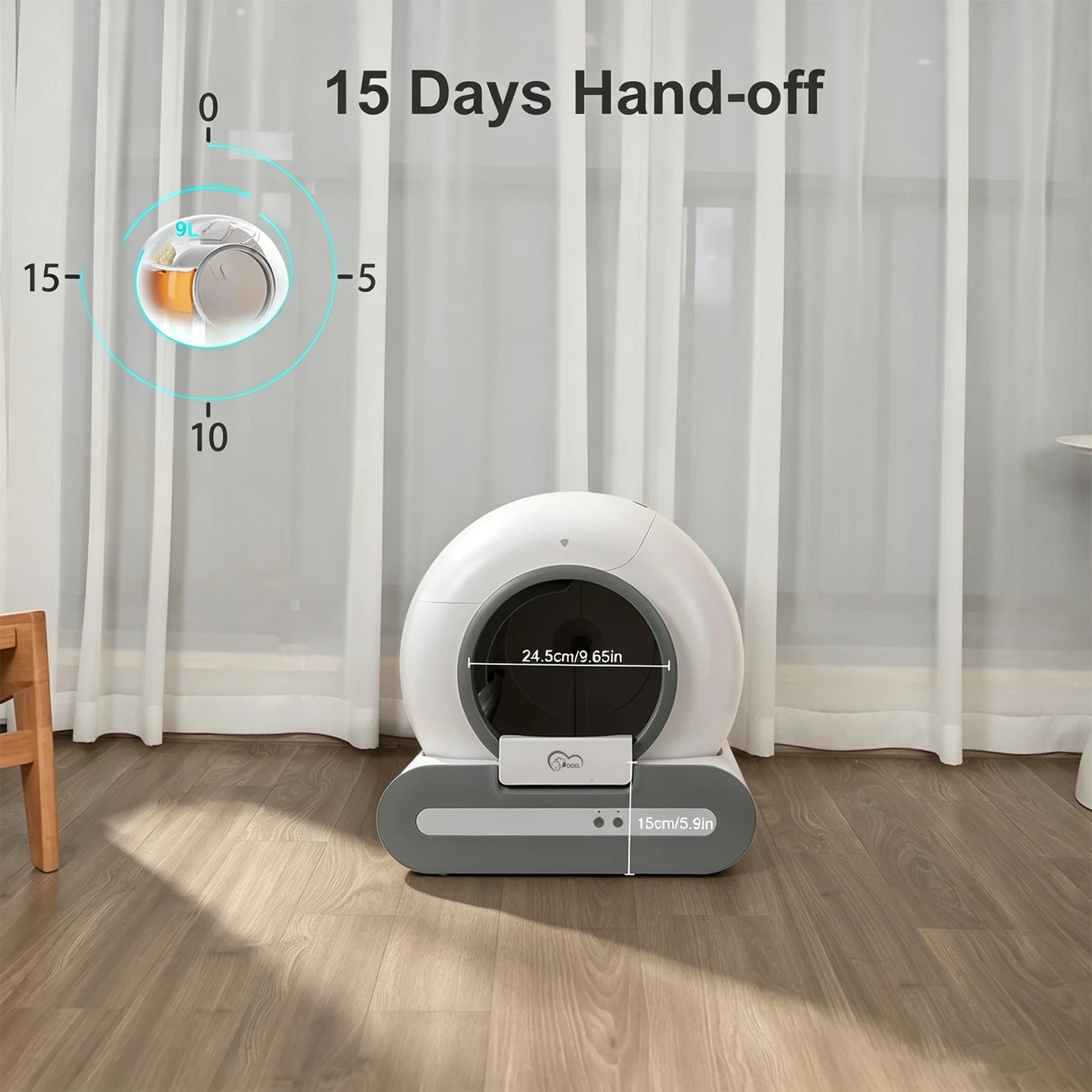 DOEL 2026 New Upgrade 65L Large Capacity Self-Cleaning Cat Litter Box Smart Automatic Cat Toilet, App Remote Control, Only Supports 2.4G WiFi, Suitable for Tofu Litter & Mixed Cat Litter, Ideal for Multi-Cat Homes