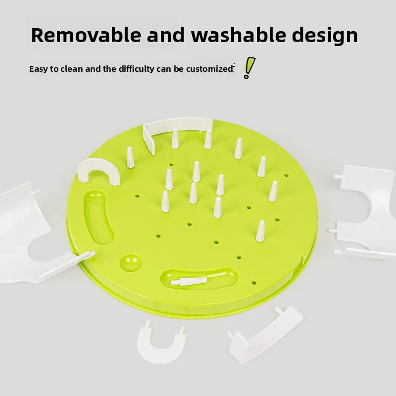Interactive Cat Slow Feeder Puzzle Maze Toy, Anti-Choke Pet Treat Dispenser Bowl for Kitten Small Dog, Food Grade Interactive