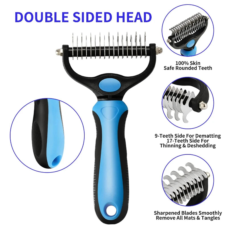Self-Cleaning Pet Deshedding Brush, One-Click Hair Remover Comb for Cats & Dogs, Professional Grooming Tool for Loose Fur & Undercoat