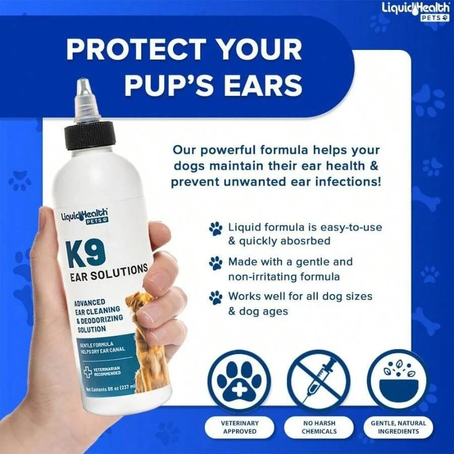 【New style】 Pets K9 Dog Ear Cleaner Wash Solutions - Infection Cleaning Hygiene Treatment Drops Dogs, Canines, Puppies