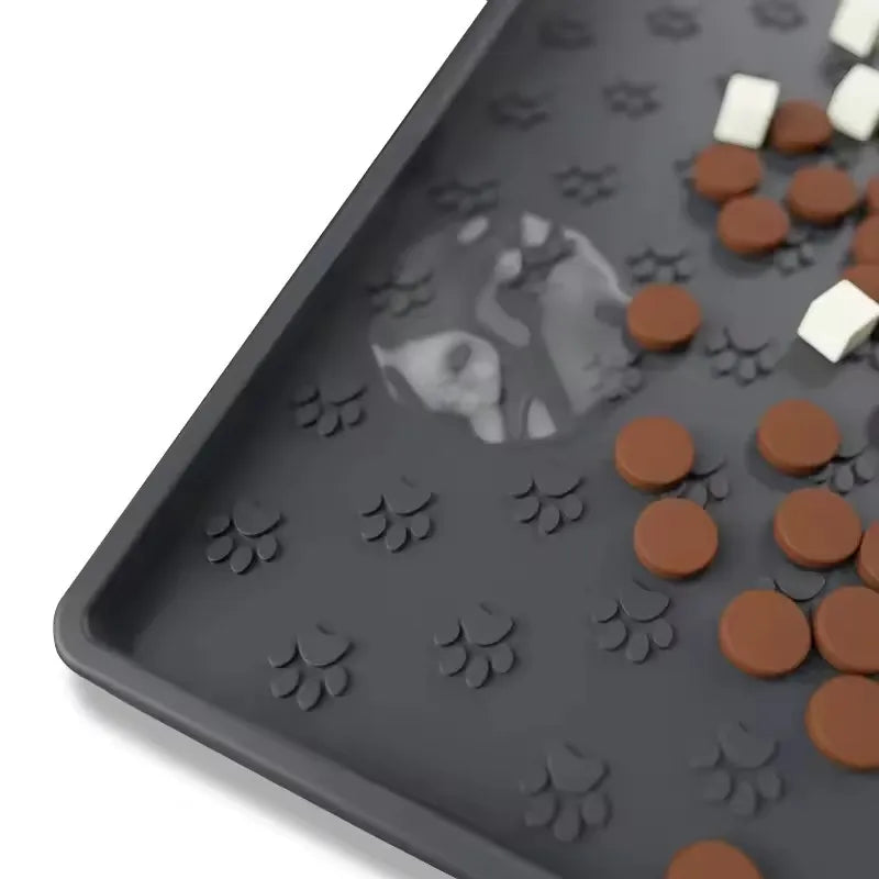 Pet Placemat Cat Dog Drinking Feeding Placemat Feeder Mats Cat Feed Mat Dog Food Bowl Mat Silicone Waterproof Pet Bowl Pad