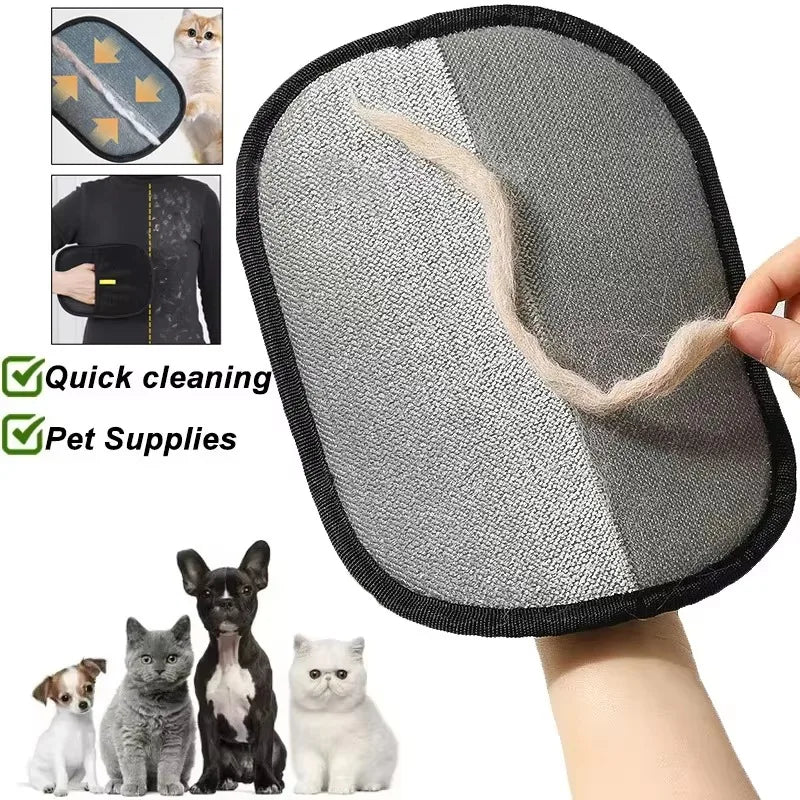 Portable Washable Pet Hair Removal Glove Fur Remover For Cat Dog Clothes Sofa Bed Shedding Cleaning Grooming Accessory