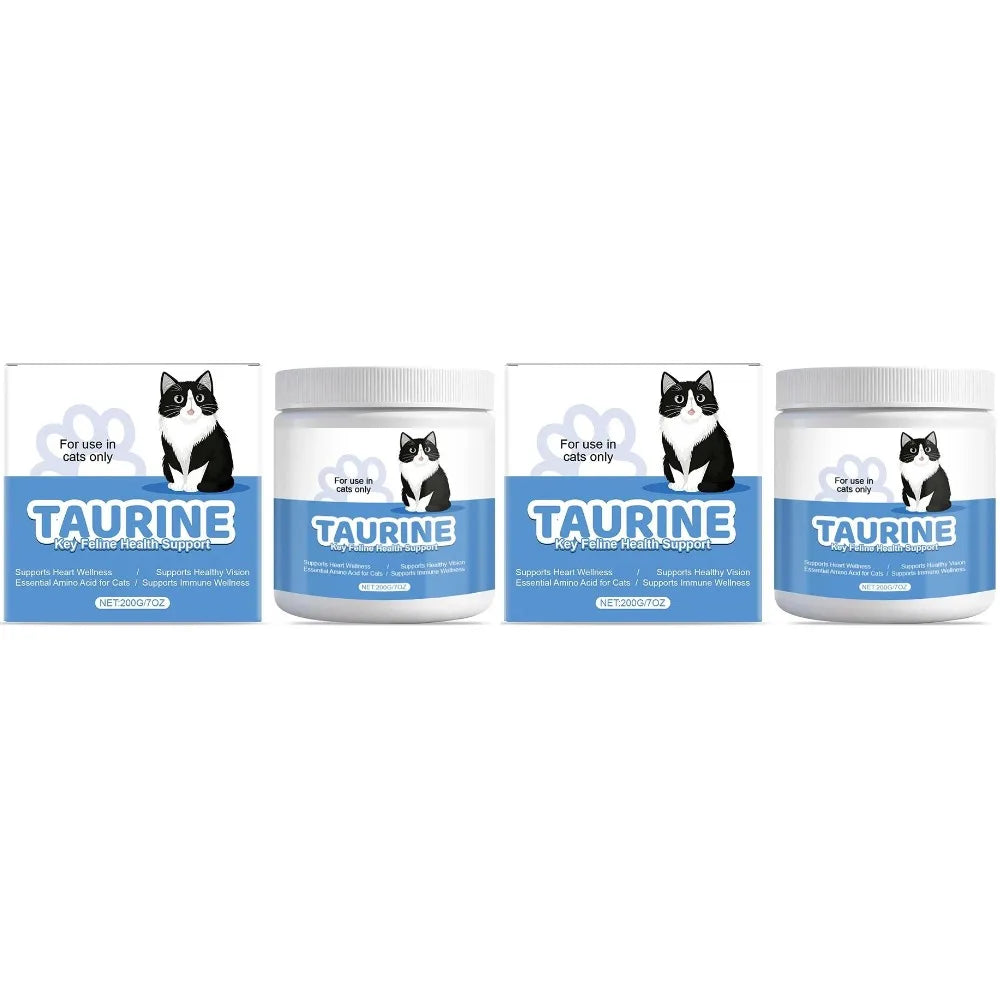 200g Cat Body Health Care Powder 99.9% Pure Taurine VE Zinc Supports Digestion & Enhancing Immunity for Pets with Sensitivity