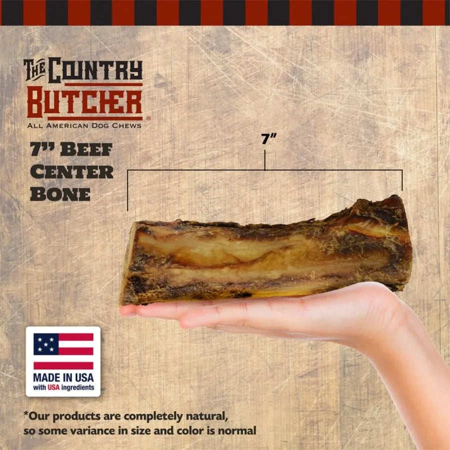 7" Beef Marrow Dog Bones for Aggressive Chewers Large Breed Dog Treat Natural Tough Chew Toy Made in The USA 6 Count