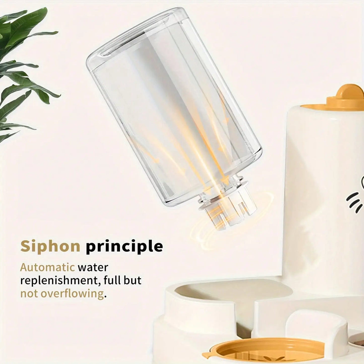 2-In-1 Cat Food And Water Dispenser, All-In-One Fully Automatic Feeder And Water Dispenser, Cute Pet Water Bottle, Durable And Easy To Clean