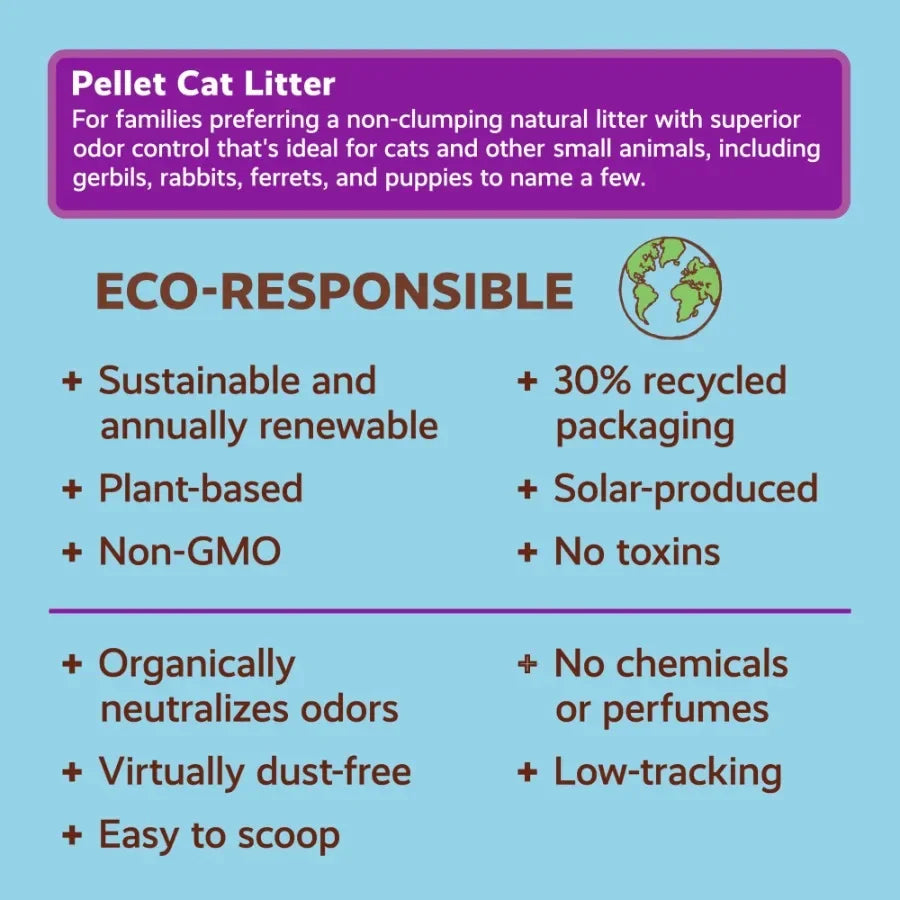 Pellet Non-Clumping Unscented Cat Litter, 26 lb Bag