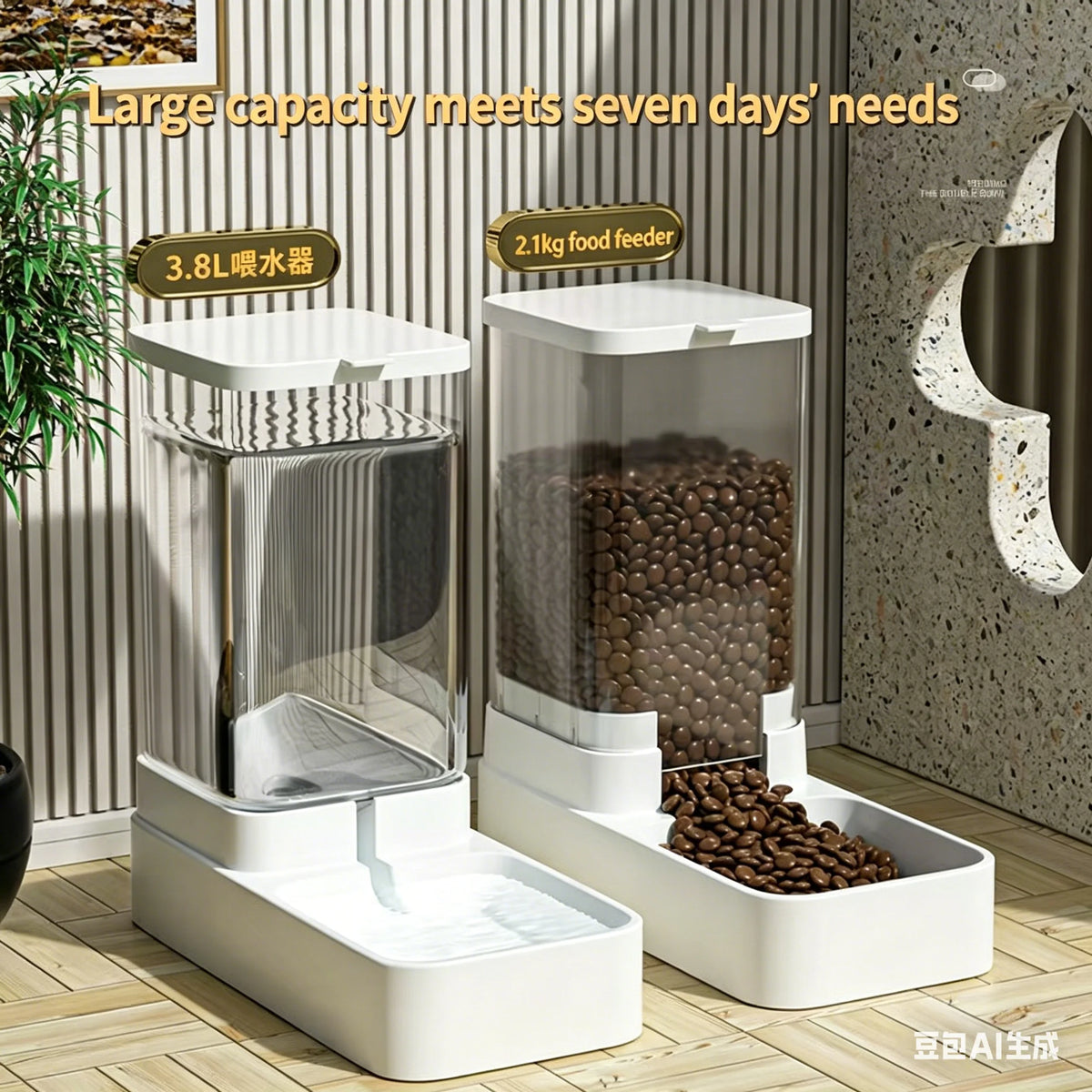 Cat and Dog Water Dispenser, Automatic Cat Food Feeder, Pet Bowl, Food Storage Container, Cat and Dog Drinking Water Gadget