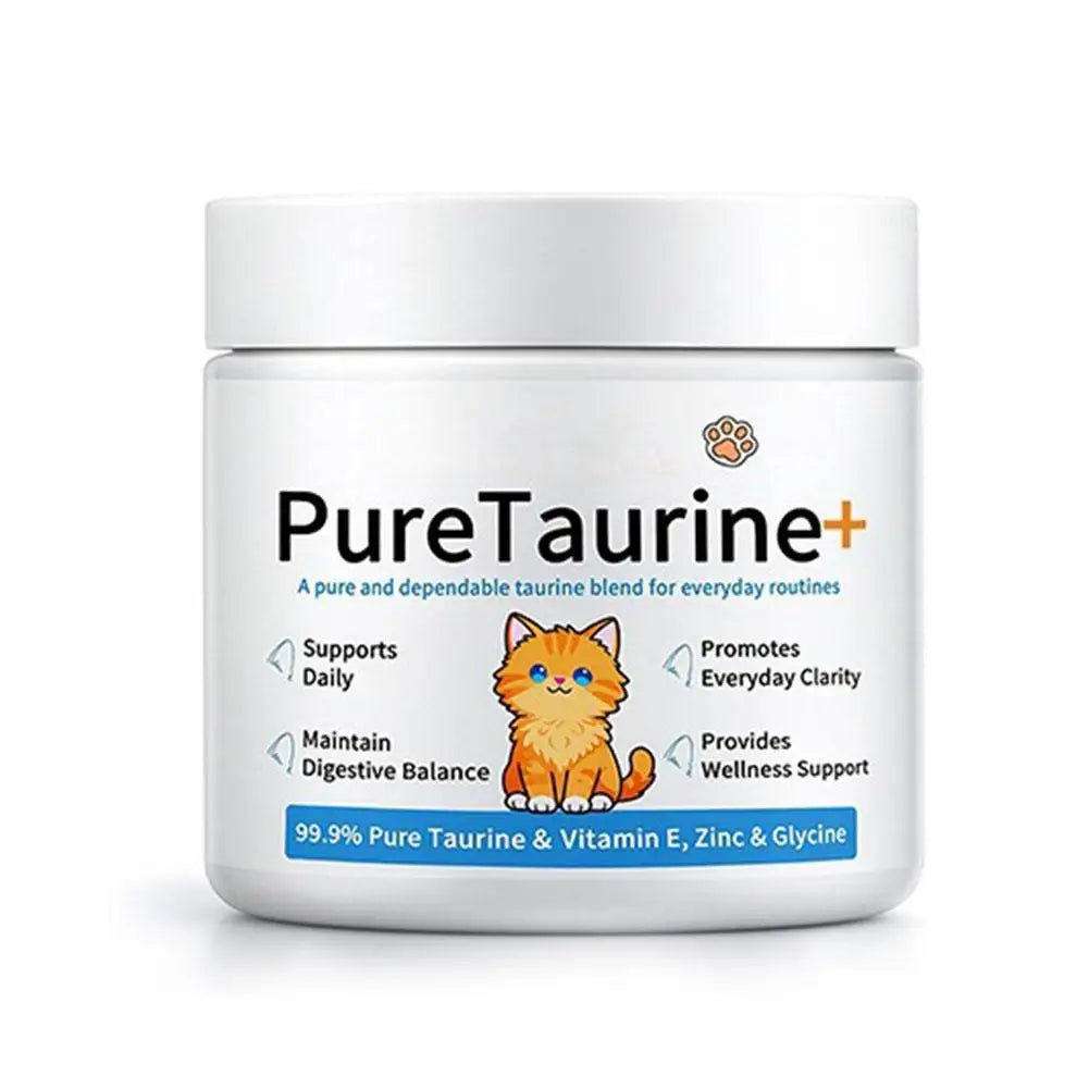 200g Cat Body Health Care Powder 99.9% Pure Taurine VE Zinc Supports Digestion & Enhancing Immunity for Pets with Sensitivity