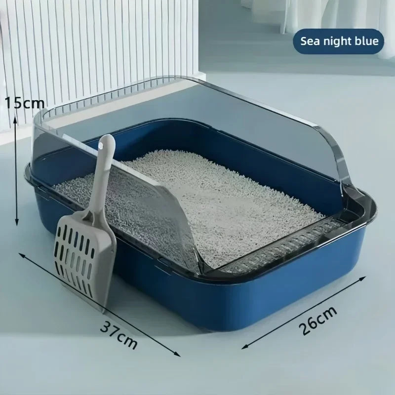 Large Capacity Cat Litter Box Pet Sandbox Splashproof Cat Tray Cat Toilet Cleaning Basin Supplies Pet Toilet Kitten Tray Bedpan