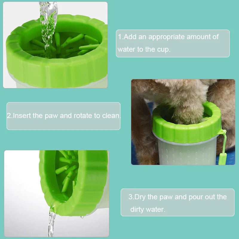 Pet Foot Washing Cup Dog Bath Pet Beauty Cleaning Wipe free Automatic Foot Portable Cat Dirty Paw Cleaning Wash Brush Cup