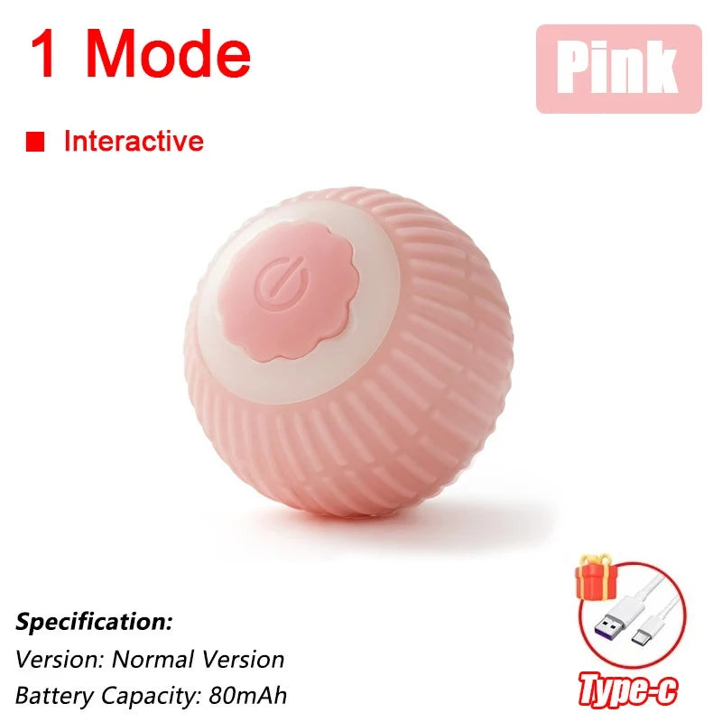 New Cat Interactive Ball Toy Automatic Rolling Ball Faux Tail Rechargeable Smart Pet Electric Toy Dog Cat Training Imitate Mouse