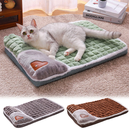 Winter Warm Thickened Dog Bed Calmed Pet Mat Ultra Soft Sleep Pet Sofa Washable Pet Sleeping Mat Cat Dog