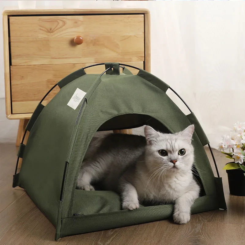 Pet Tent Bed Cats House Supplies Products Accessories Warm Cushions Furniture Sofa Basket Beds Winter Clamshell Kitten Tents
