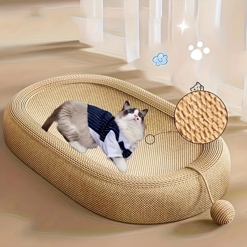 Universal Cat Scratching Board Bed - Durable Sisal Multi-Functional Toy Ball Set, All-Season Indoor/Outdoor Cat Furniture
