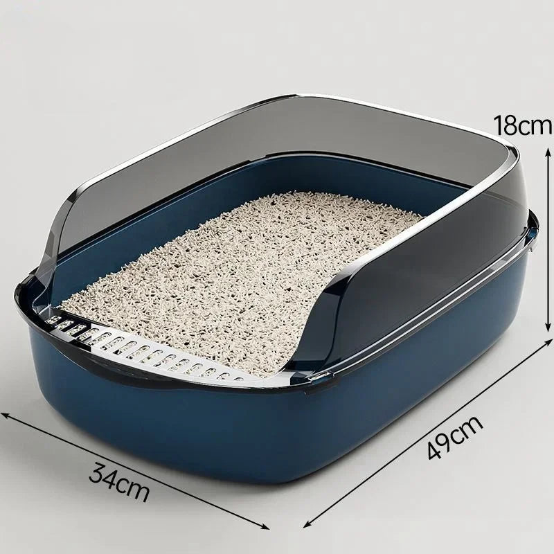 Large Capacity Cat Litter Box Pet Sandbox Splashproof Cat Tray Cat Toilet Cleaning Basin Supplies Pet Toilet Kitten Tray Bedpan