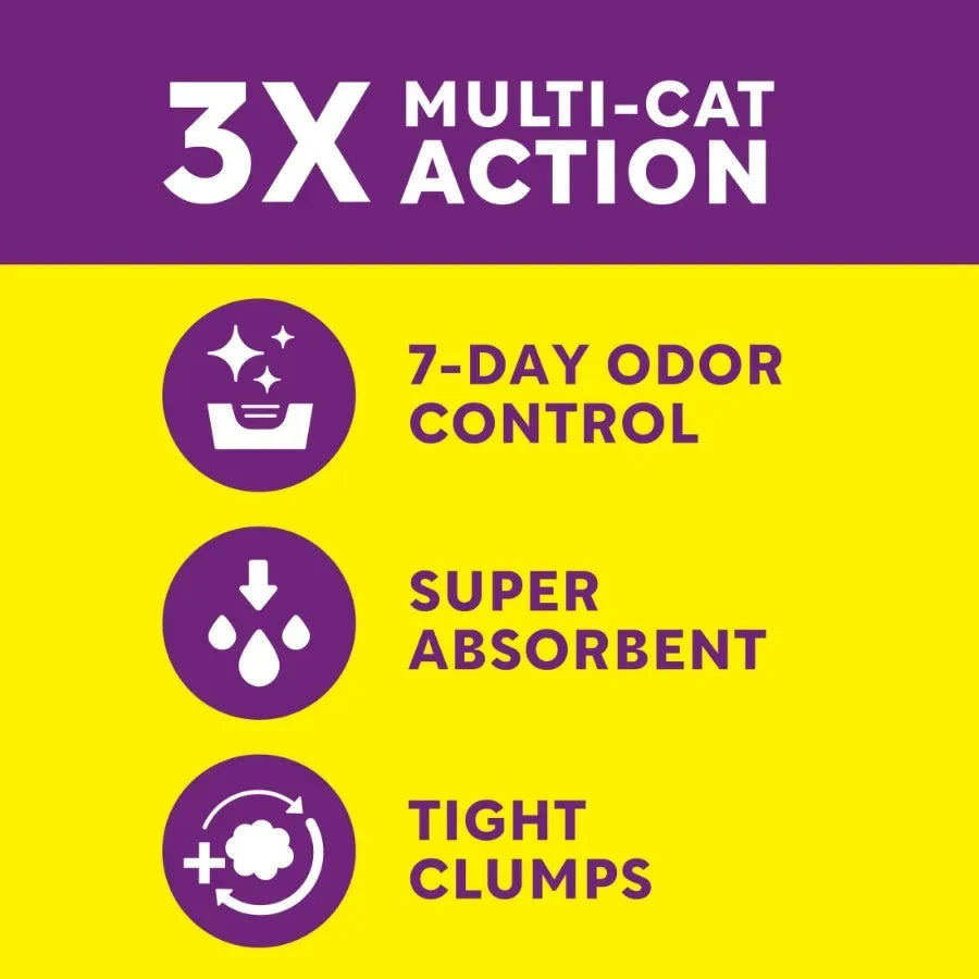 3 pack Multi Cat Litter With Meadow Fresh Scent, 14 lb. Box