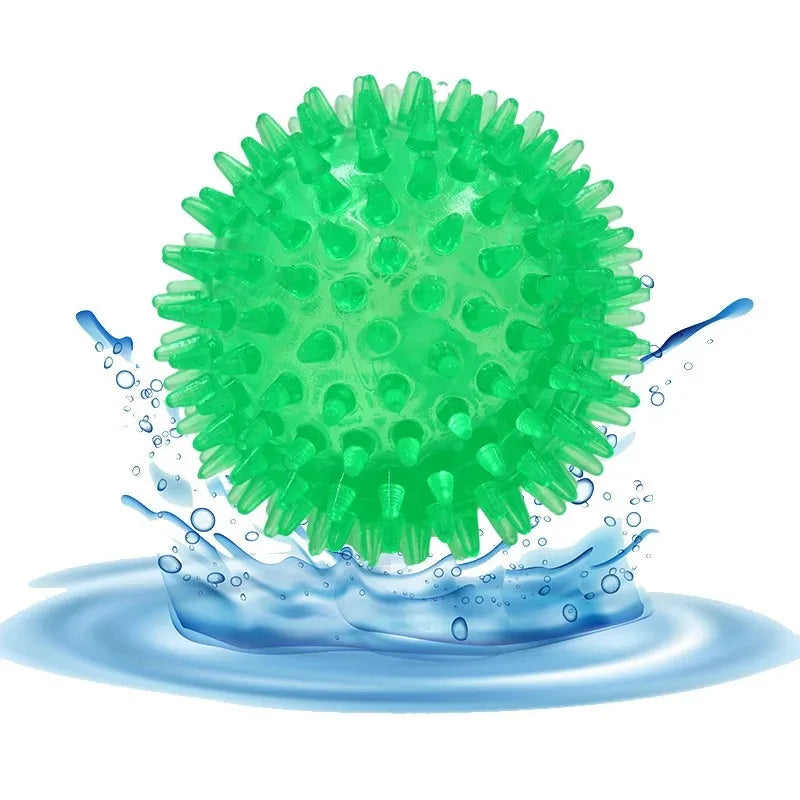 Pet Dog Toys Cat Puppy Sounding Toy Polka Squeaky Tooth Cleaning Ball TPR Training Pet Teeth Chewing Toy Thorn Balls
