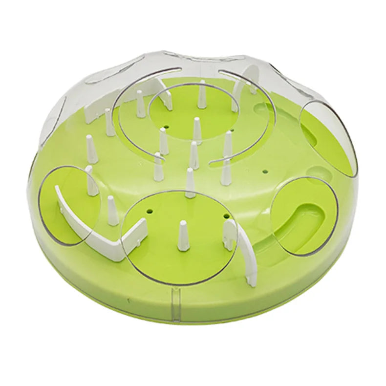 Interactive Cat Slow Feeder Puzzle Maze Toy, Anti-Choke Pet Treat Dispenser Bowl for Kitten Small Dog, Food Grade Interactive