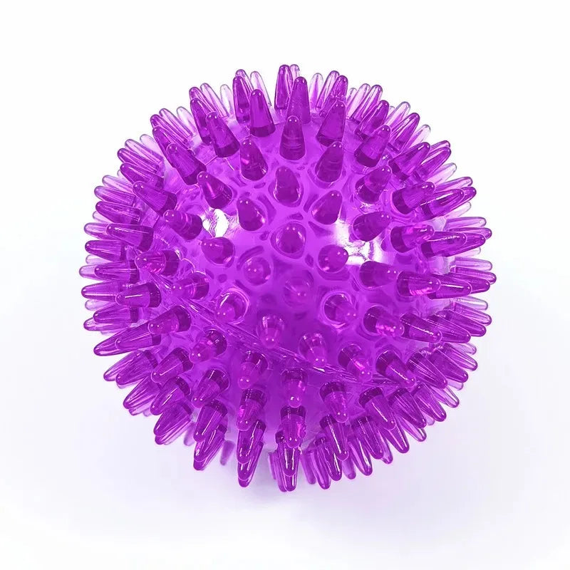 Pet Dog Toys Cat Puppy Sounding Toy Polka Squeaky Tooth Cleaning Ball TPR Training Pet Teeth Chewing Toy Thorn Balls