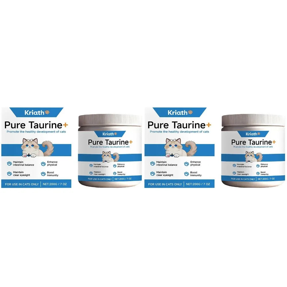 200g Cat Body Health Care Powder 99.9% Pure Taurine VE Zinc Supports Digestion & Enhancing Immunity for Pets with Sensitivity