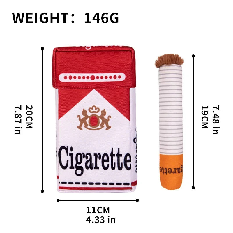 1Pc Creative Cigarette Shaped Interactive Squeaky Plush Dog Toy Bite Resistant Funny Chew Pet Gift for Small Medium Dogs