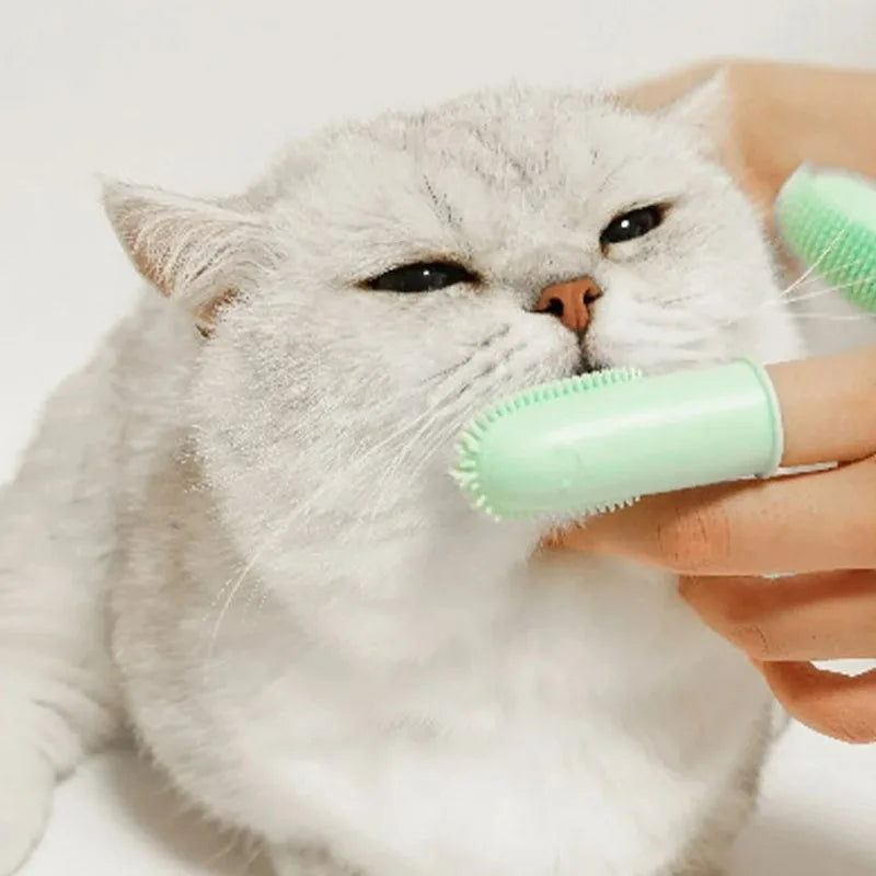 Finger Cover Pet Toothbrush Oral Cleaning Dog Toothbrush Flexible Durable Finger Toothbrush Pet Cleaning and Beauty Accessories
