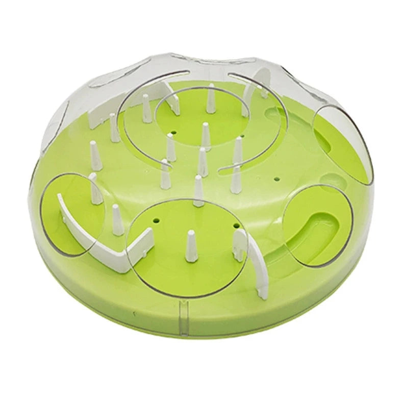 Interactive Cat Slow Feeder Puzzle Maze Toy, Anti-Choke Pet Treat Dispenser Bowl for Kitten Small Dog, Food Grade Interactive